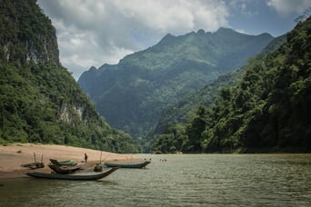 Laos-Mekong-Landschaft