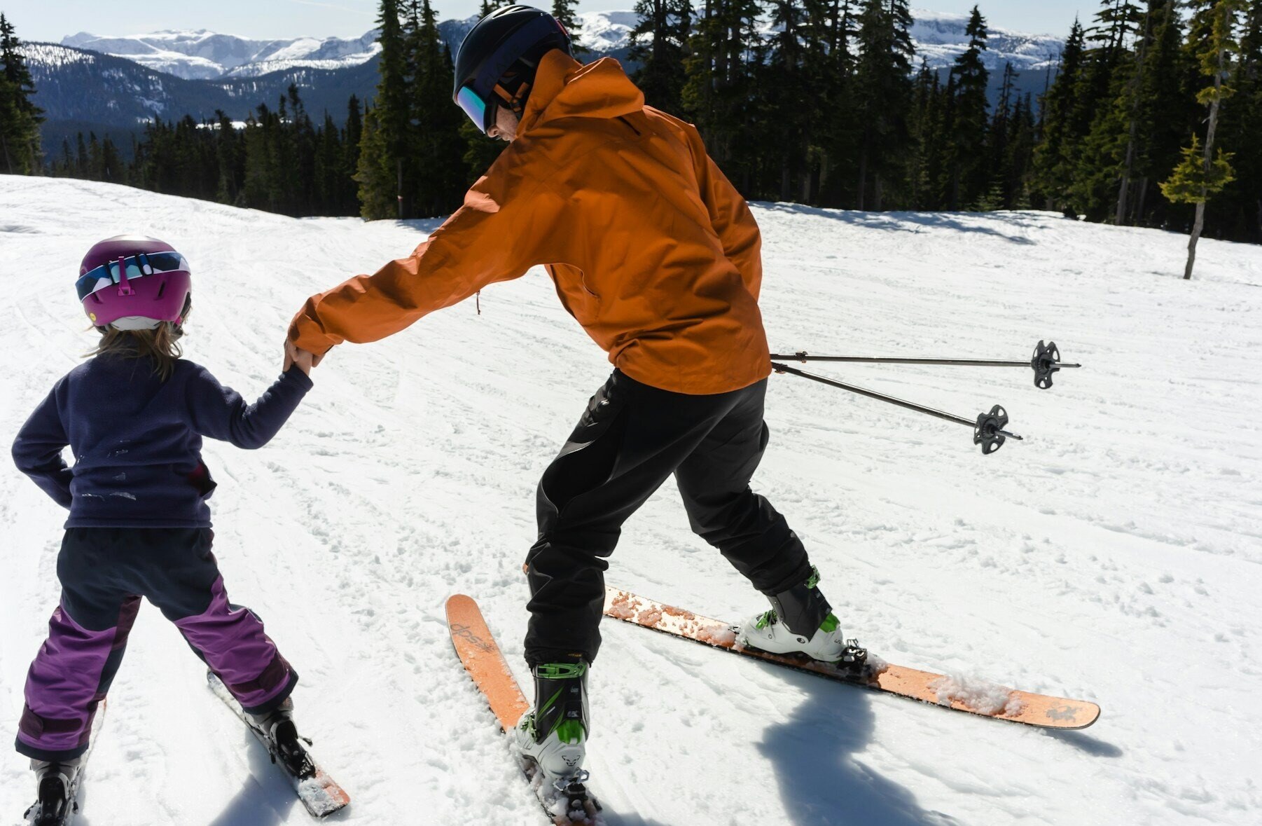 Österreich Vater Kind SKifahren