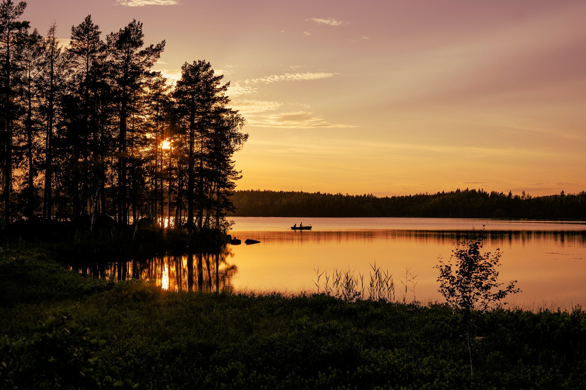 Schweden See Sonnenuntergang