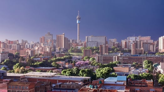 Skyline von Johannesburg, Südafrika.