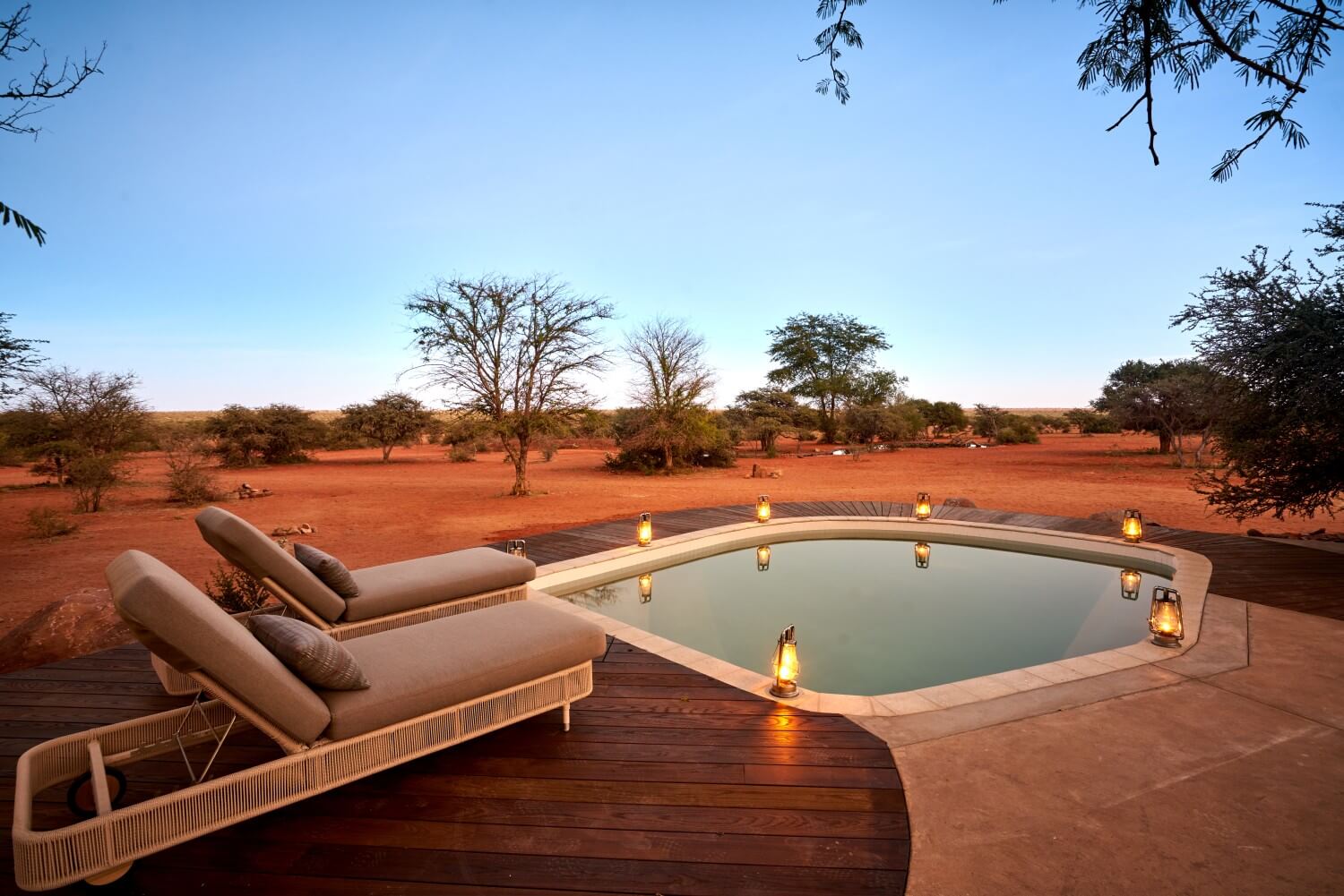 Tswalu Motse Safari Lodge Kalahari Familienluxusreisen TheFamilyProject Pool