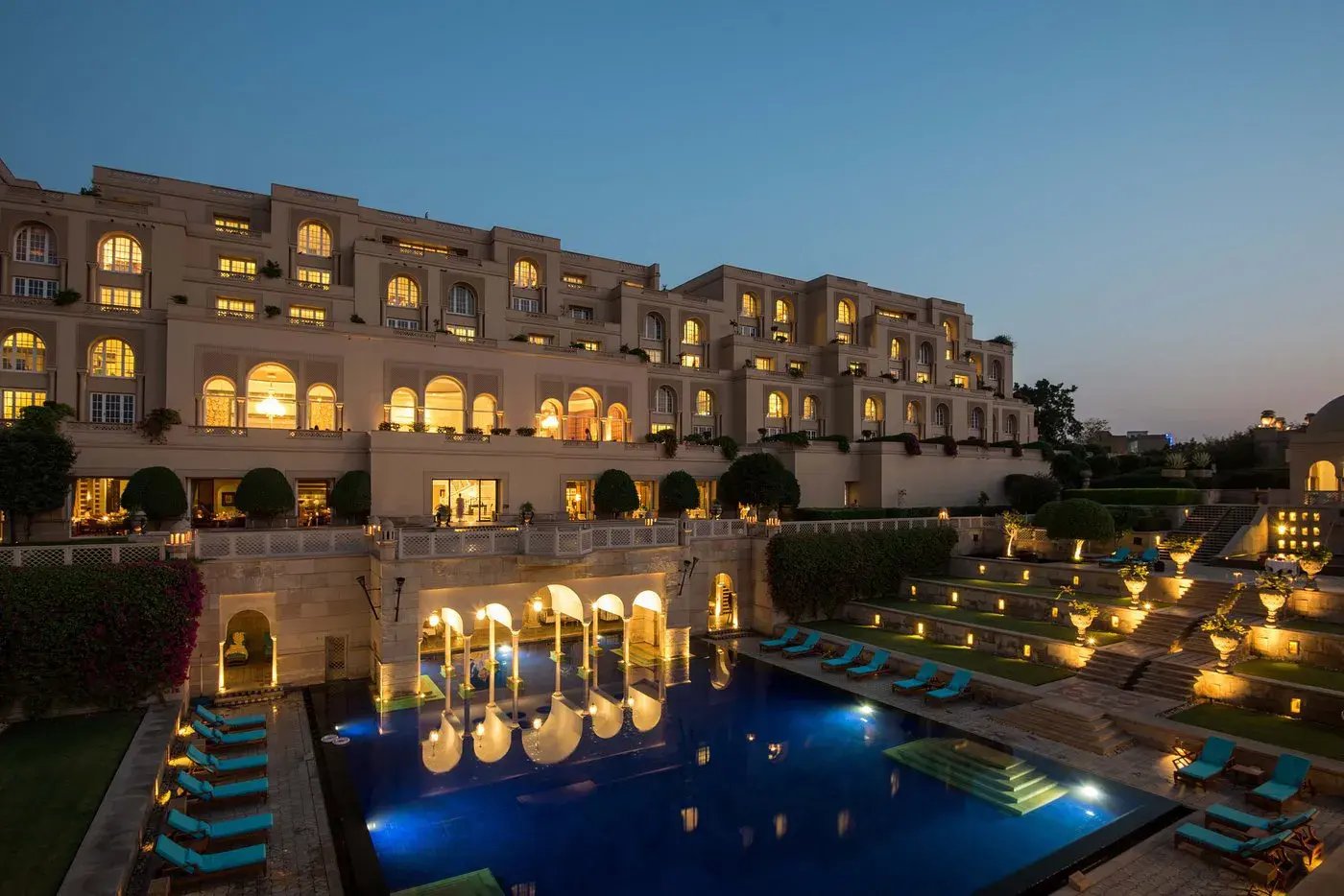 oberoi amarvilas agra indien indischer subkontinent abend aussenanischt the family project familie luxus reisen kinder