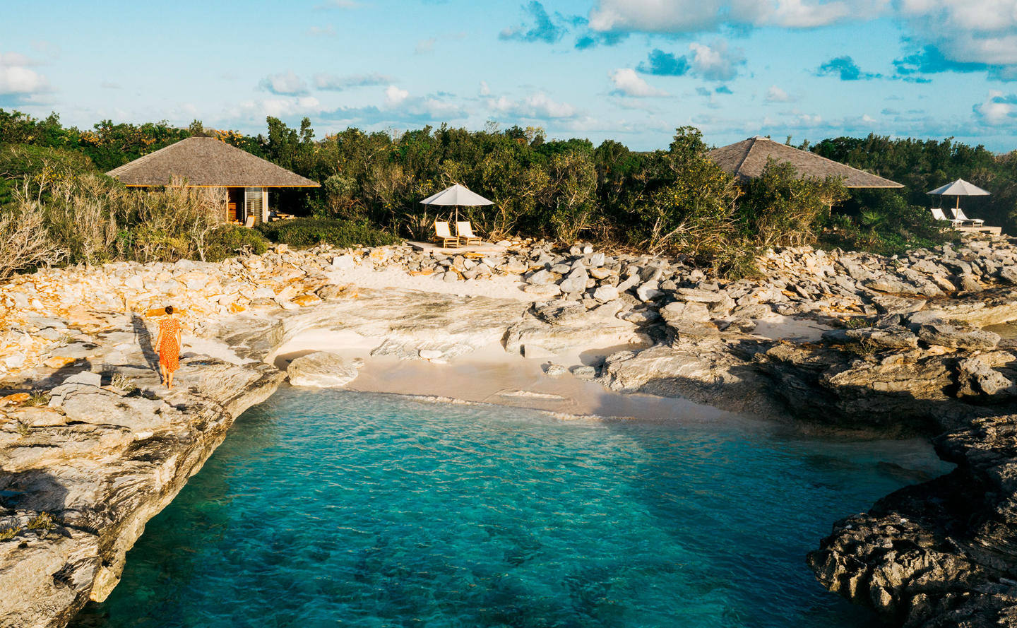 Amanyara private Villa private kleine Bucht zwischen Felsen