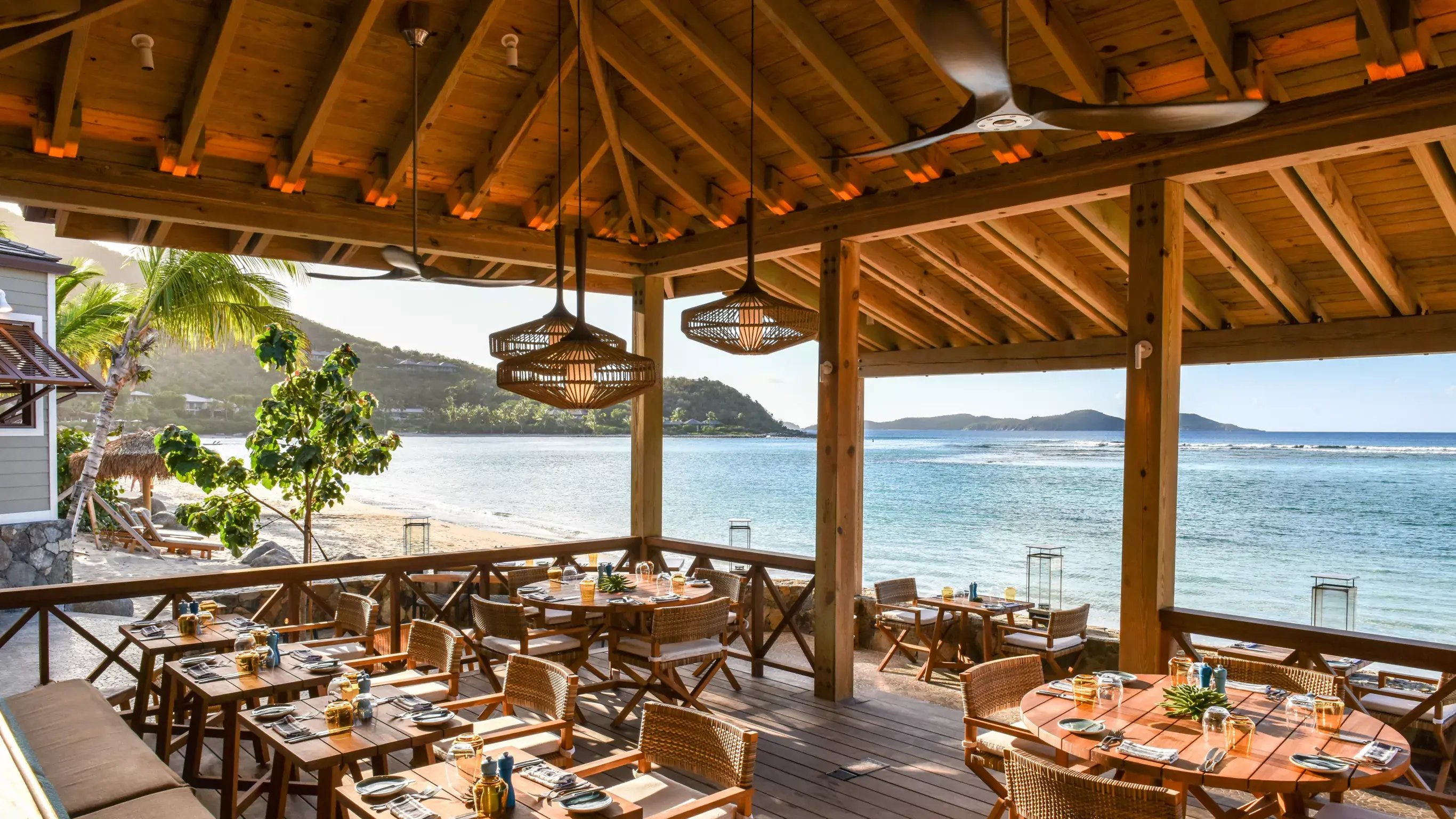 rosewood little dix bay reefhouse seafront dining