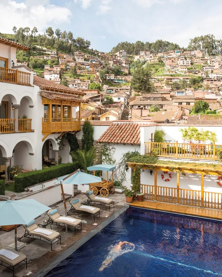 palacio nazarenas a belmond hotel cusco peru sudamerika aussenbereich exklusiv luxus urlaub kinder the family project